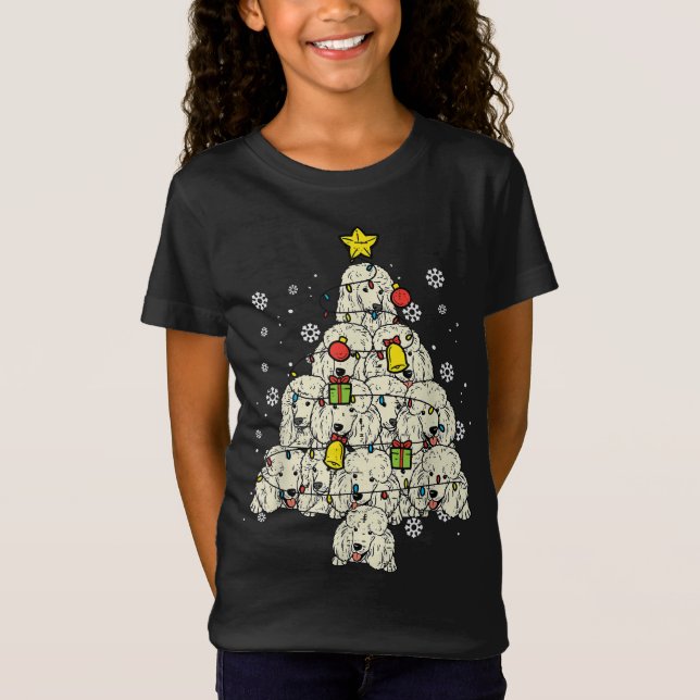 Camiseta Poodle Christmas Tree Cute Xmas Perro Lover (Anverso)