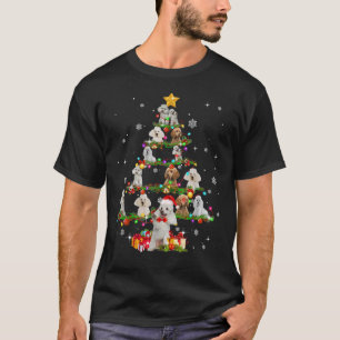 Camiseta Poodle Christmas Tree Xmas Dog Lover Womens Regalo