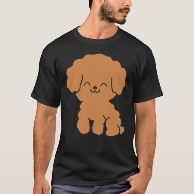 Camiseta Poodle Cute Brown (Anverso)