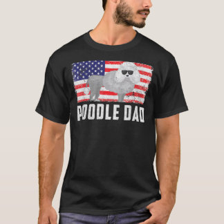 Camiseta Poodle Dad Bandera Estadounidense 4 De Julio Indep