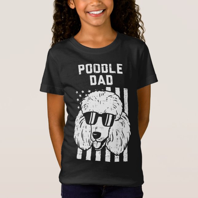 Camiseta Poodle Dad Bandera Estadounidense Guay Patriotic D (Anverso)