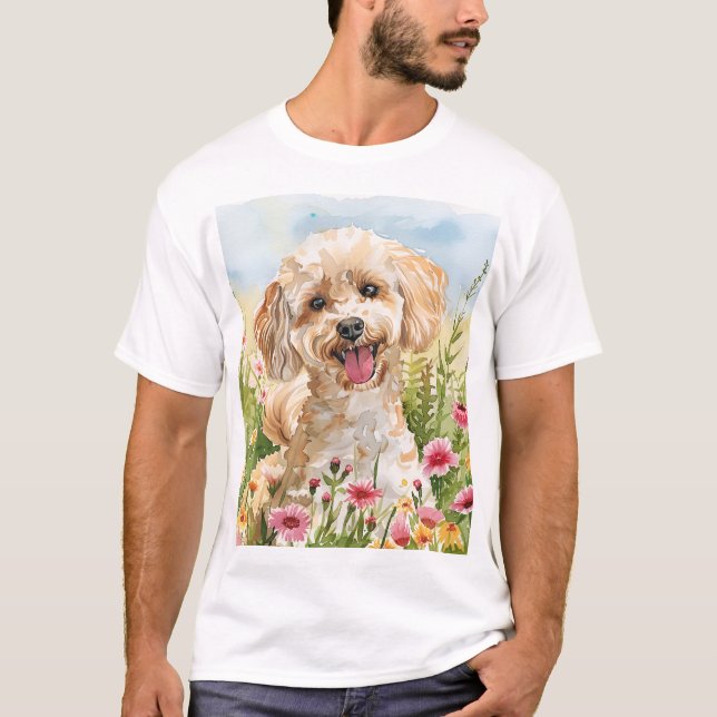 Camiseta Poodle Dad Shirt – Watercolor (Anverso)