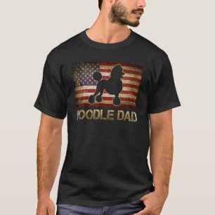 Camiseta Poodle Dad Vintage American Flag Patriotic Dog