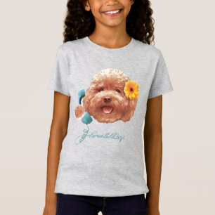Camiseta Poodle de juguetes con flores y Ilustracion de tel