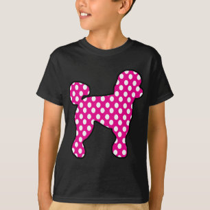 Camiseta Poodle de puntos de polka rosa y blanco para el ga