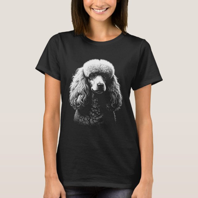 Camiseta Poodle Dog Dark Art Women’s Black Tee (Anverso)