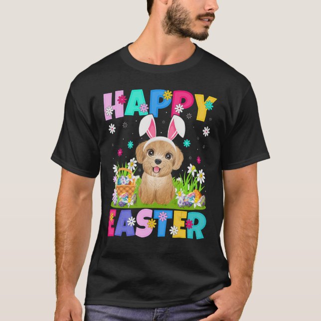 Camiseta Poodle Dog Happy Easter Bunny Poodle Easter Sund (Anverso)