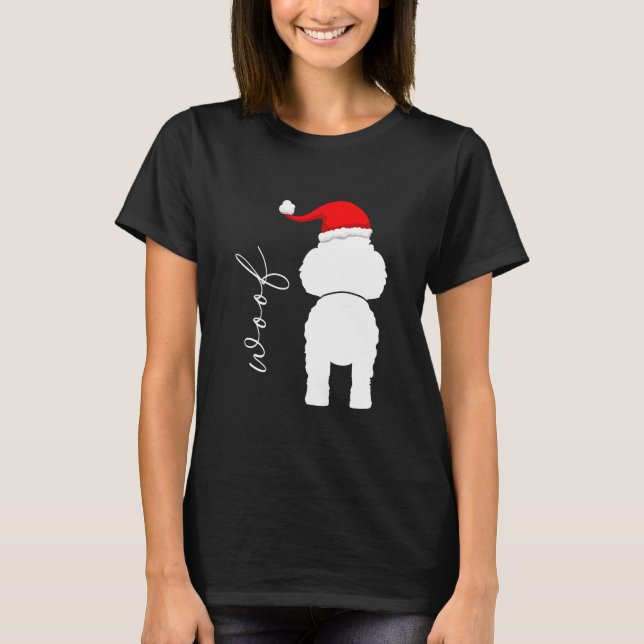 Camiseta Poodle Dog In Santa Claus Hat (Anverso)