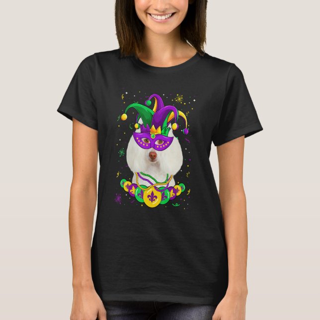 Camiseta Poodle Dog Lover Mardi Gras Carnival Funny Mask Be (Anverso)