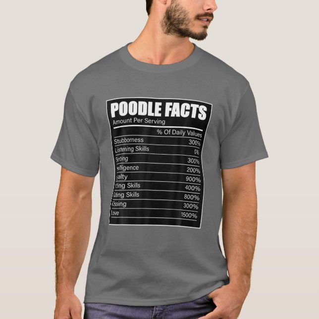 Camiseta Poodle Dog Lover Poodle Facts Poodle (Anverso)