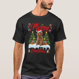 Camiseta Poodle Dog Lover Xmas iluminando Santa Toy Poodle