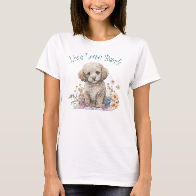 Camiseta Poodle Dog Mom Floral (Anverso)