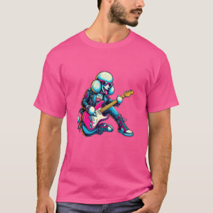 Camiseta Poodle Electric Guitar Funny Dog Rock Band Music M