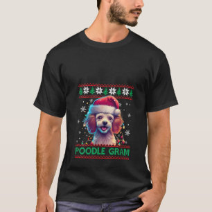 Camiseta Poodle Gram Santa Hat Grandma Poodle Lover Ugly Ch