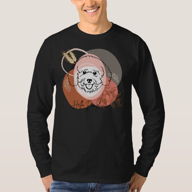 Camiseta ¡Poodle Happy Fall Y All! ¡Hace Tiempo! Hola Pump (Anverso)