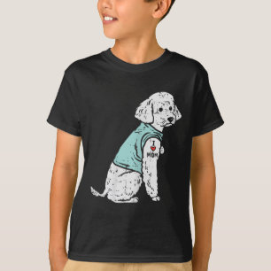 Camiseta Poodle I Love Mom Tattoo Cute Mascota Dog Dueño Lo