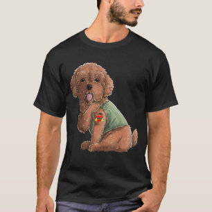 Camiseta Poodle I Love Mom Tattoo Dog Funny's Day