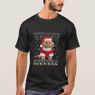 Camiseta Poodle lindo feo Santa Hat Árbol de Navidad Perro 