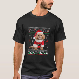 Camiseta Poodle lindo feo Santa Hat Árbol de Navidad Perro 