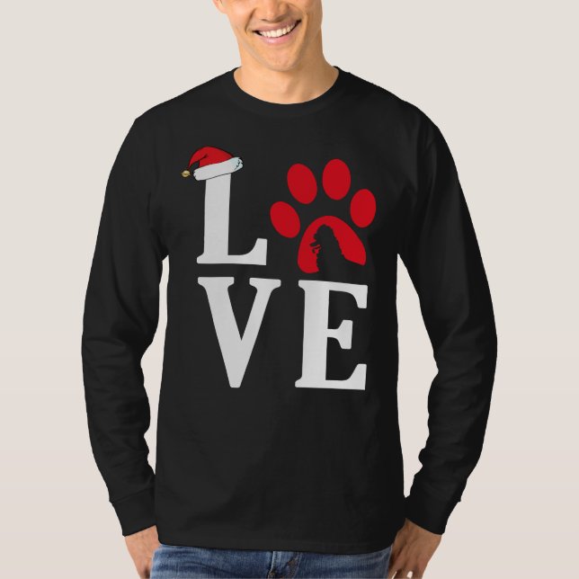 Camiseta Poodle Love Paw Navidades Tri Blend (Anverso)