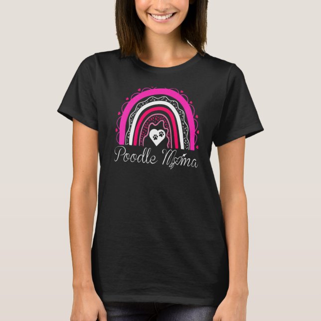 Camiseta Poodle Mama Dog Rainbow Poodle Mom (Anverso)