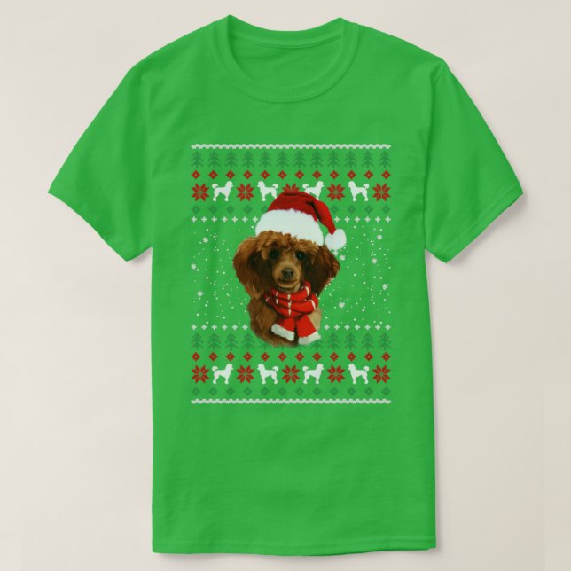 Camiseta Poodle Merry Christmas Cute Poodle Perro (Diseño del anverso)
