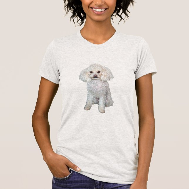 Camiseta Poodle - Min o juguete - Blanco #2 (Anverso)