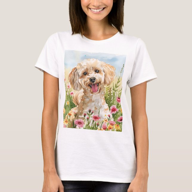Camiseta Poodle Mom Tee – Watercolor (Anverso)