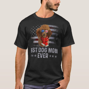 Camiseta Poodle Mom Vintage American Flag Patriotic Dog 1