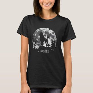 Camiseta Poodle Moonlit Silhouette Dog Design for Dog Lover