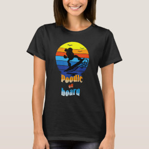Camiseta Poodle Negro En Una Surfboard Hecha Por Fräulein W