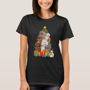 Camiseta Poodle Perros de Navidad Divertidas Luces de Navid