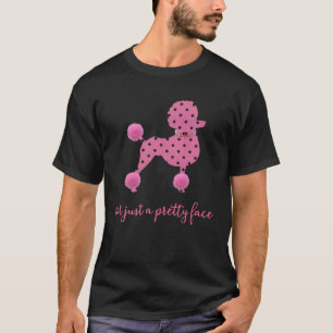 CAMISETA POODLE POLKA DOTS PINK POODLE BONITO FRONTAL PERRO