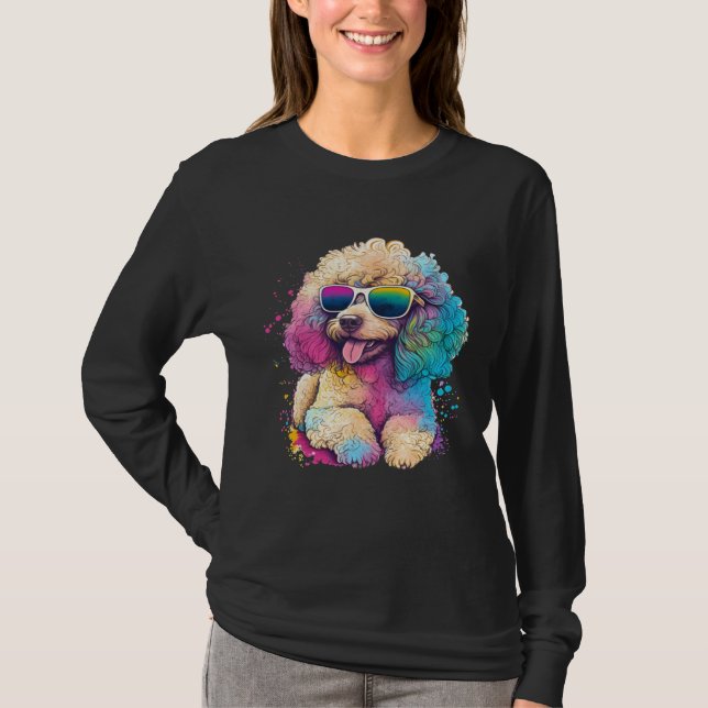 Camiseta Poodle Pop Dog Mom Dog  Cute Poodle Puppy Girls (Anverso)