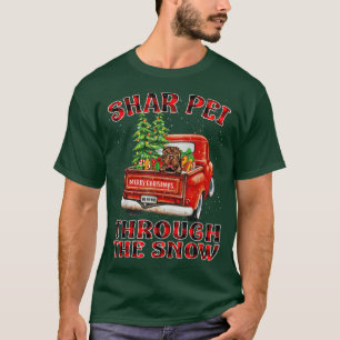 Camiseta Poodle Shar Pei El Camión De Navidades De Nieve Ro