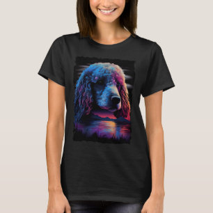 Camiseta Poodle sunset lindo perro retro 70 vintage