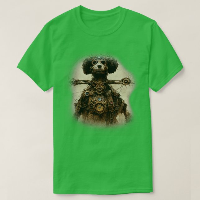 Camiseta Poodle Surreal Steampunk Artwork Dog Lover (Diseño del anverso)