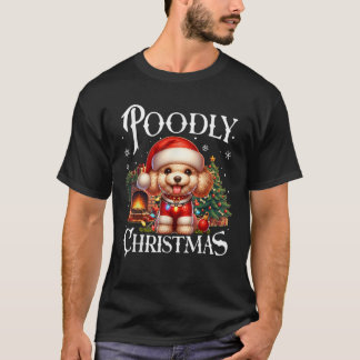 Camiseta Poodle Xmas Unisex Adultos Black Small Short Sleev