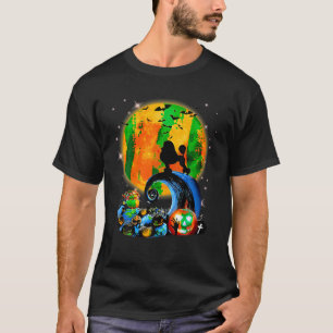Camiseta Poodle Y Luna Amarilla Halloween Divertido Perro L