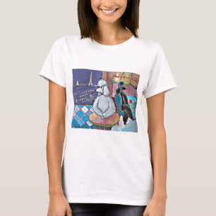 Camiseta Póodles de arte impresionista Paris Café Tee Shi