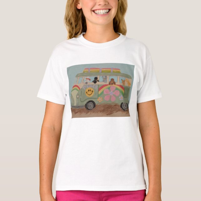 Camiseta Poodles in Hippy Van (Anverso)