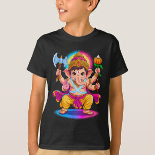Camiseta Pooja hindú Ganesha Elefante Dios India Meditación
