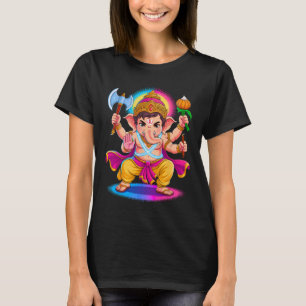 Camiseta Pooja hindú Ganesha Elefante Dios India Meditación