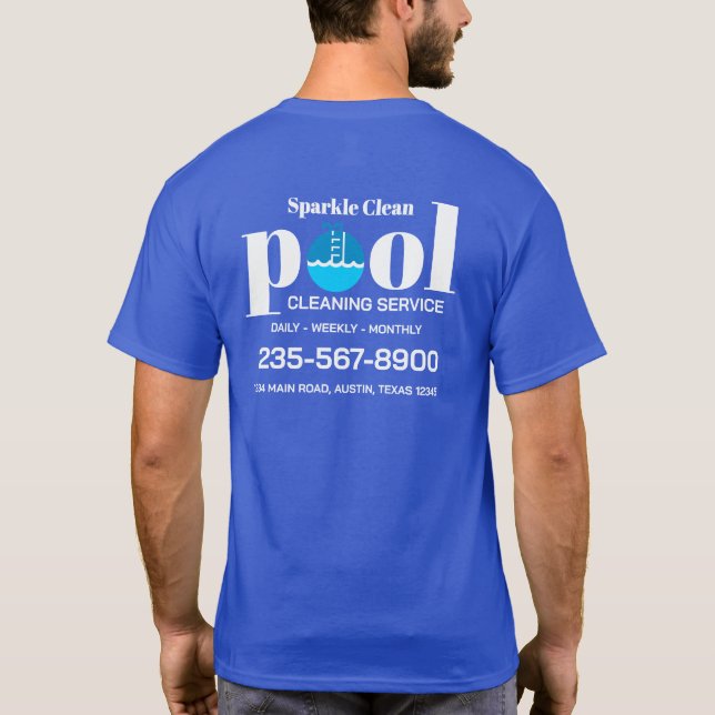 Camiseta Pool Cleaning Service (Reverso)