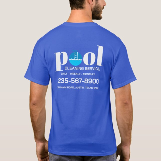 Camiseta Pool Cleaning Service (Reverso)