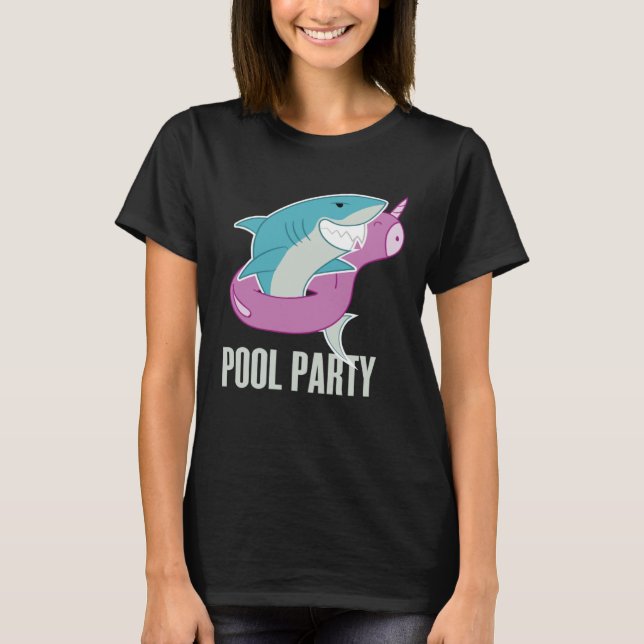 Camiseta Pool Party  Shark Unicorn Fishing (Anverso)