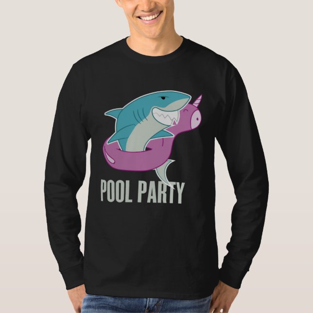 Camiseta Pool Party  Shark Unicorn Fishing (Anverso)