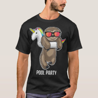 Camiseta Pool Party Sloth Unicorn Float Funny Sloth Kids
