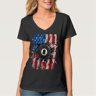 Camiseta Pool Snooker Billiards Player 8 Ball USA American