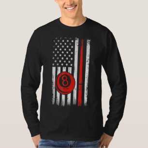 Camiseta Pool Stick Billiards 8 Ball Vintage Usa American F
